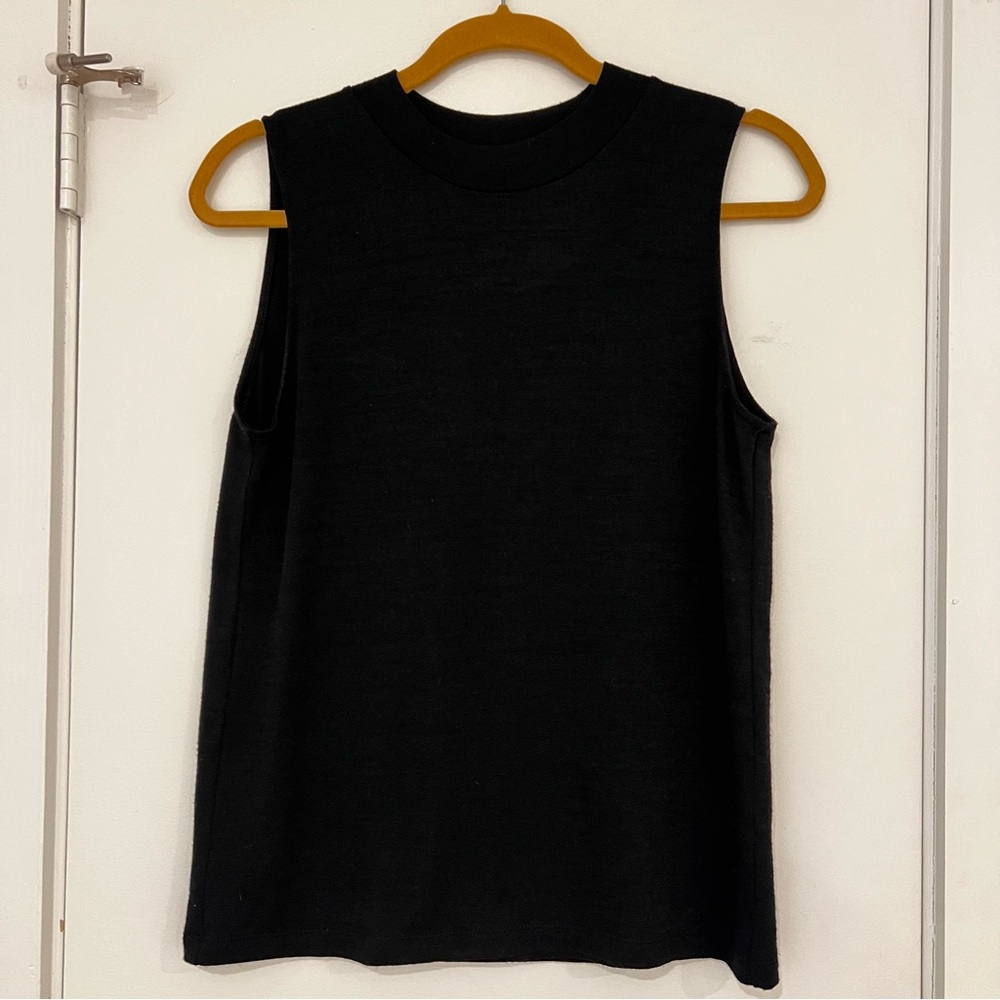 Rag and Bone Black Knit Sleeveless Blouse with Cross Back
